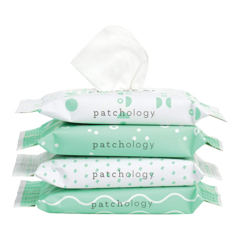 Image of Patchology Clean AF On-the-Go Refreshing Facial Cleansing Wipes Display