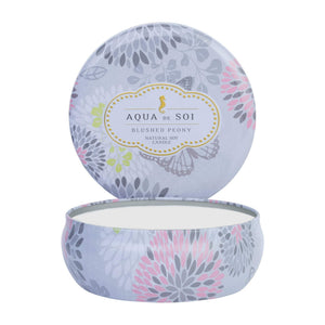 Aqua de Soi Blushed Peony Triple Wick Tin