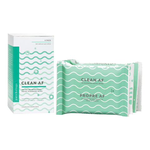 Image of Patchology Clean AF On-the-Go Refreshing Facial Cleansing Wipes Display
