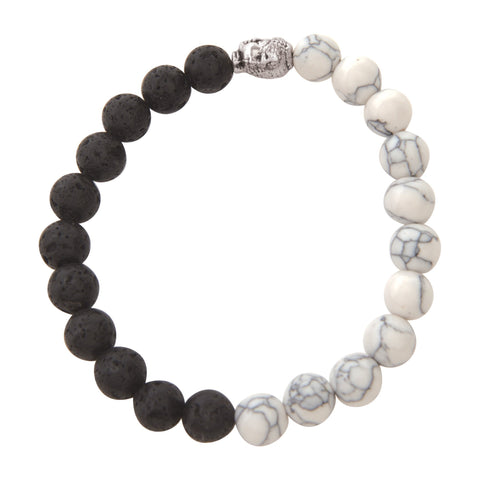 Image of Black & White Marble Lava Bracelet