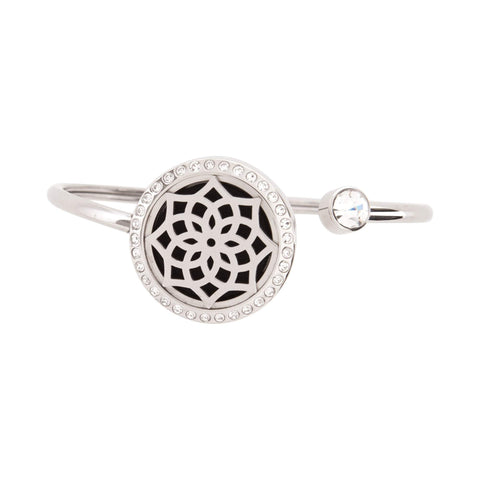 Image of Stainless Steel Twist Open Crystal Bracelet