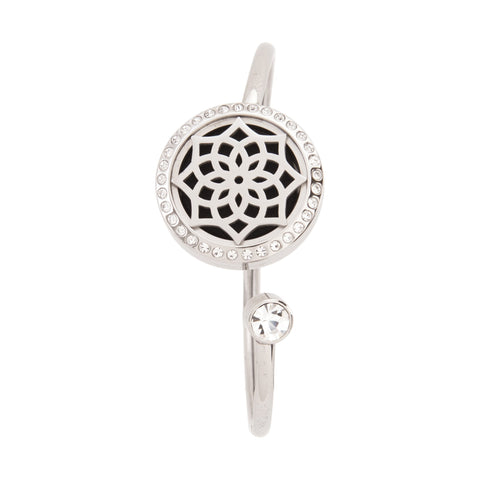 Image of Stainless Steel Twist Open Crystal Bracelet