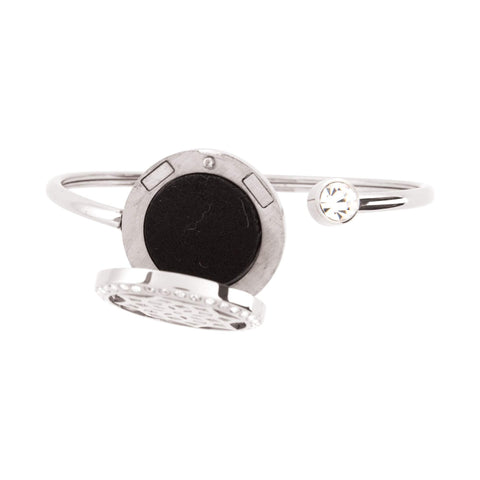Image of Stainless Steel Twist Open Crystal Bracelet