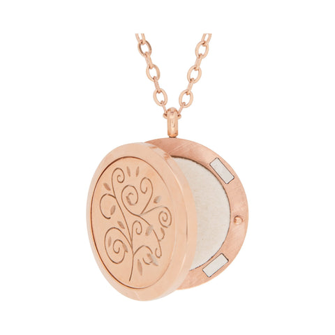 Image of Stainless Steel Rose Gold Swirls Pendant