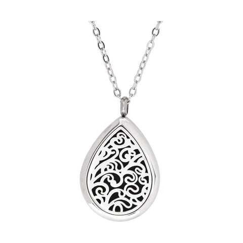 Image of Stainless Steel Swirl Tear Drop Pendant
