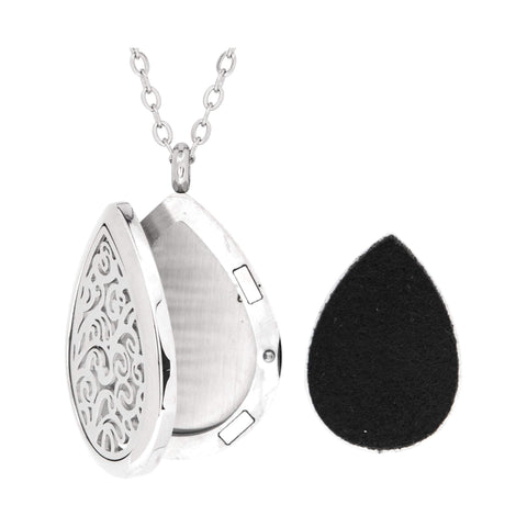 Image of Stainless Steel Swirl Tear Drop Pendant